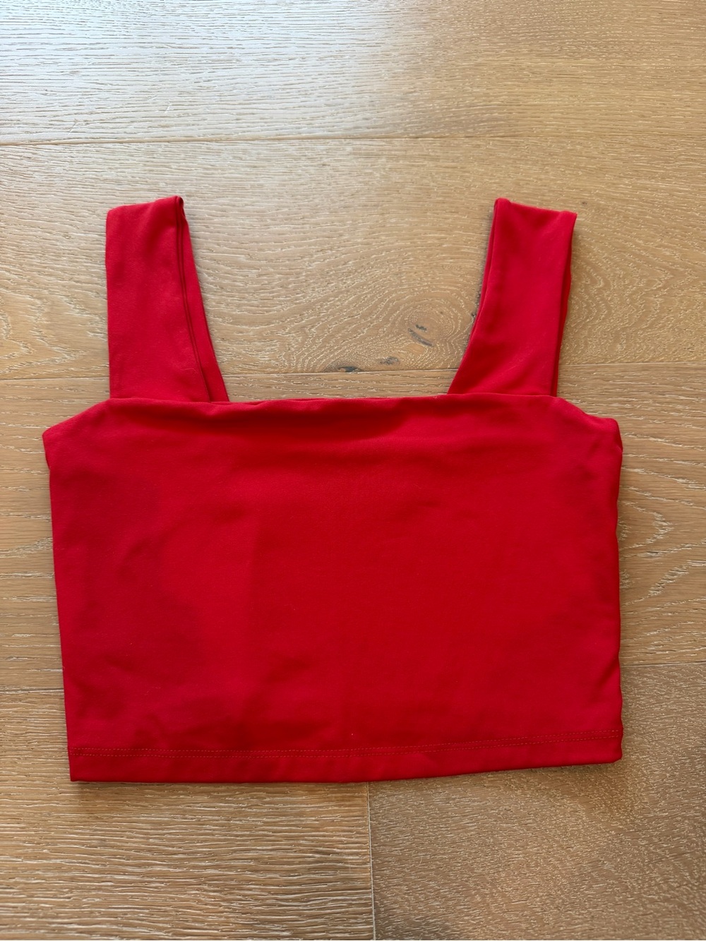 Susana Monaco Red Square-Neck Crop Tank